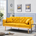 Mango Color Velvet Loveseat Sofa