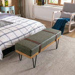 Upholstered solid wood frame Rectangle bed bench